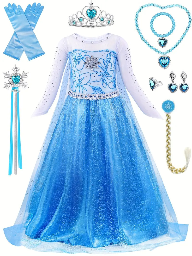 Queen Costume For Girl Elsa Dress Cosplay Princess Dress Up - Temu | Temu Affiliate Program