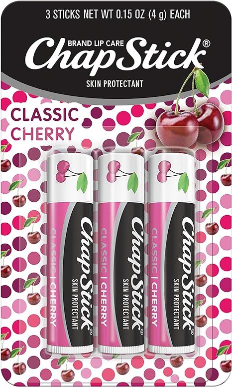 ChapStick Classic Cherry Lip Balm Tube, Flavored Lip Balm for Lip Care on Chafed, Chapped or Crac... | Amazon (US)