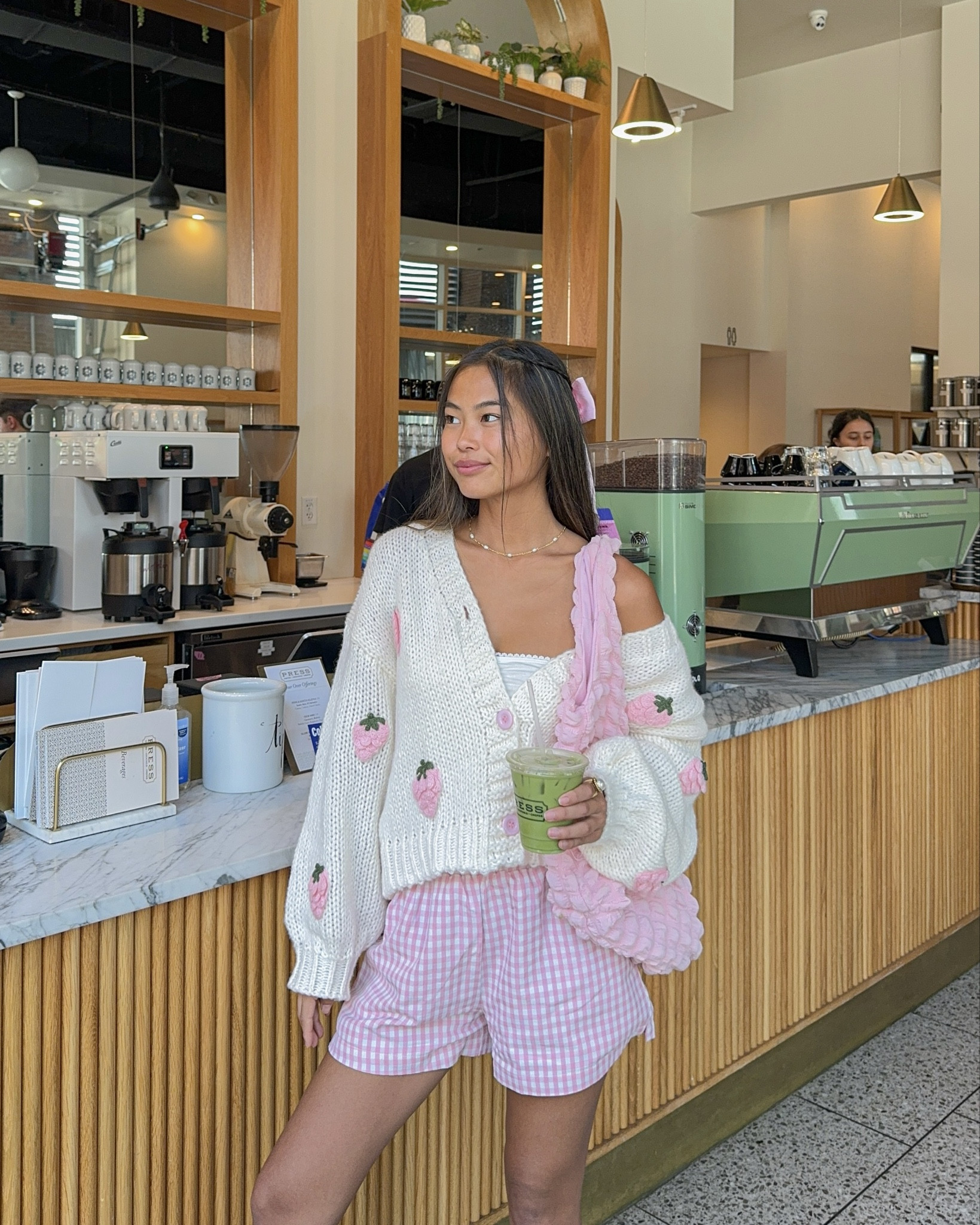 soft girl outfit inspo, strawberry sweater, amazon fashion, cozy sweaters, plaid boxers, pink boxer shorts, grey bandit outfit, coffee shop ootd

#LTKStyleTip #LTKSeasonal #LTKTravel