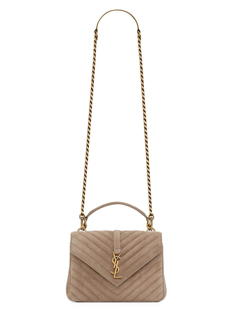 College Medium Chain Bag in Quilted Suede | Saks Fifth Avenue