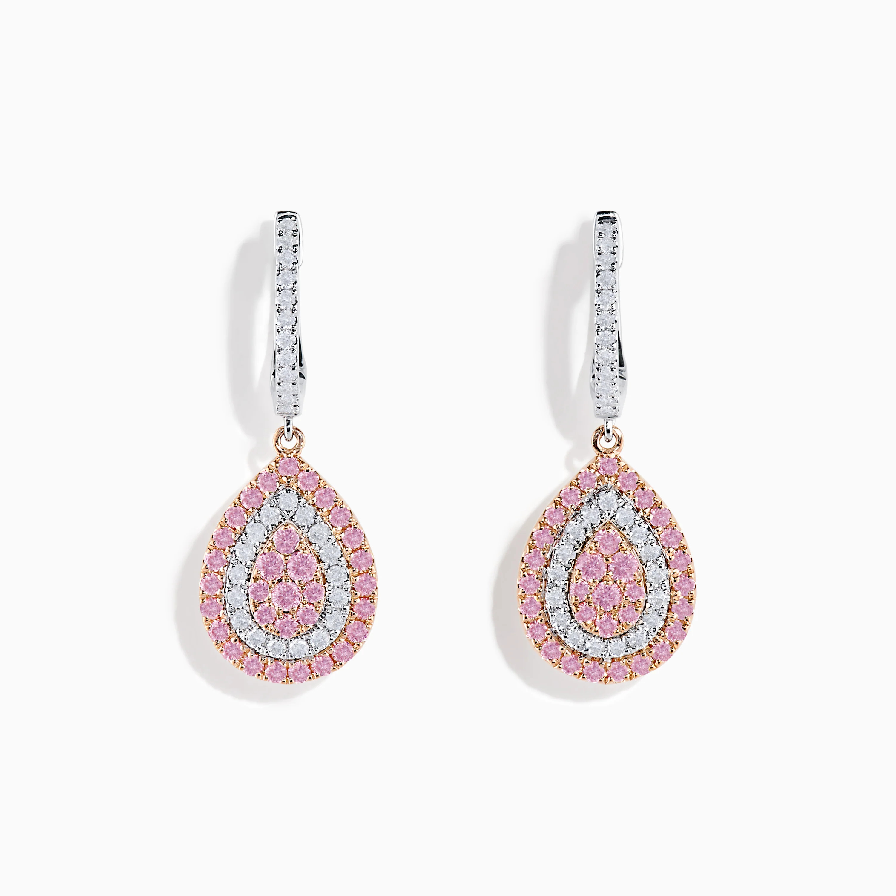 14K Two Tone Gold Pink and White Diamond Earrings | Effy Jewelry