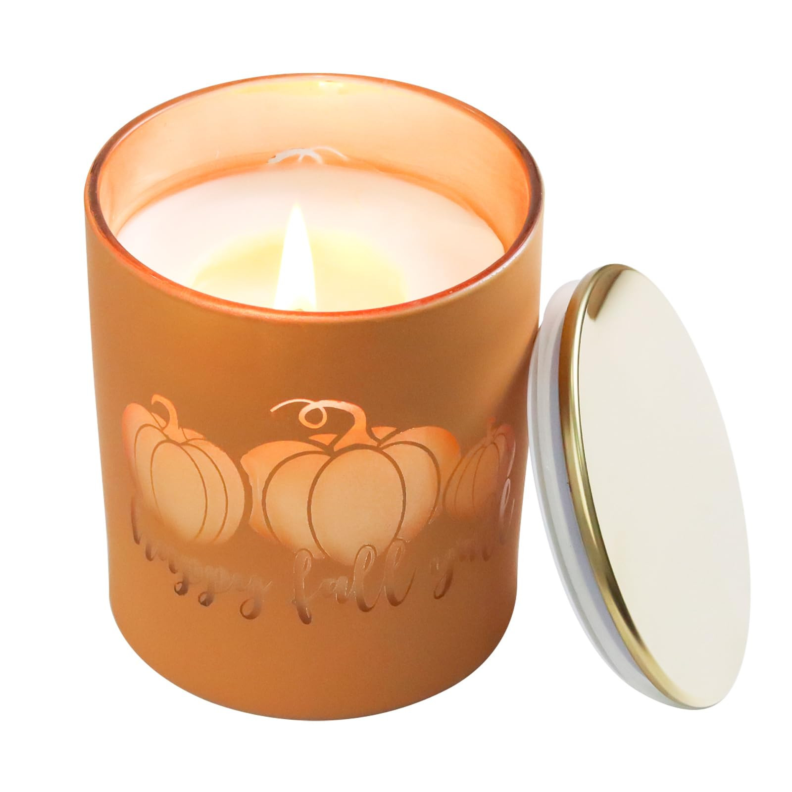 Pumpkin Candle 11oz - Fall Scented Candle with Pumpkin Design, Ideal for Fall Thanksgiving Table ... | Amazon (US)
