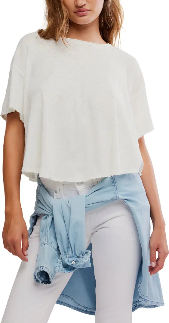 Elsie Linen & Cotton Slub Jersey Swing T-Shirt | Nordstrom