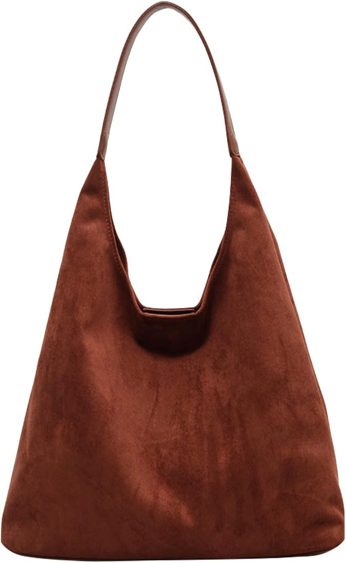 Tote Bags for Women Suede Handbag Work Slouchy Bag Shoulder Hobo Bag Office Tote Handbag | Amazon (US)