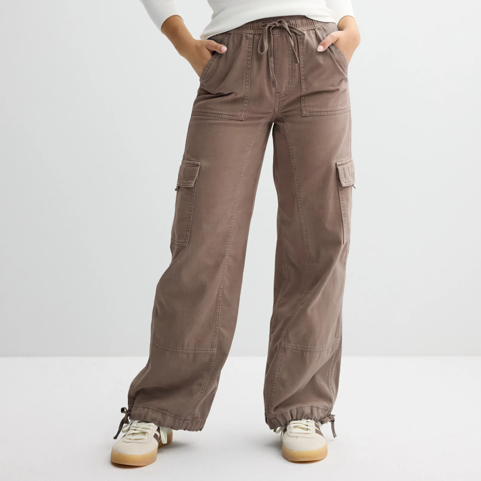 Juniors' SO® High Rise Pull-On Cargo Baggy Pants | Kohl's