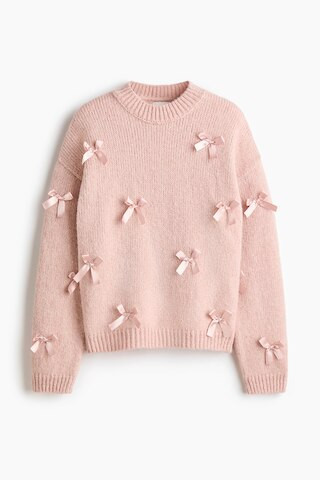 H & M - Bow-Appliquéd Sweater - Pink | H&M (US + CA)