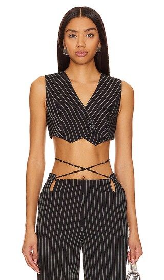 Judah Cropped Vest in Black | Revolve Clothing (Global)