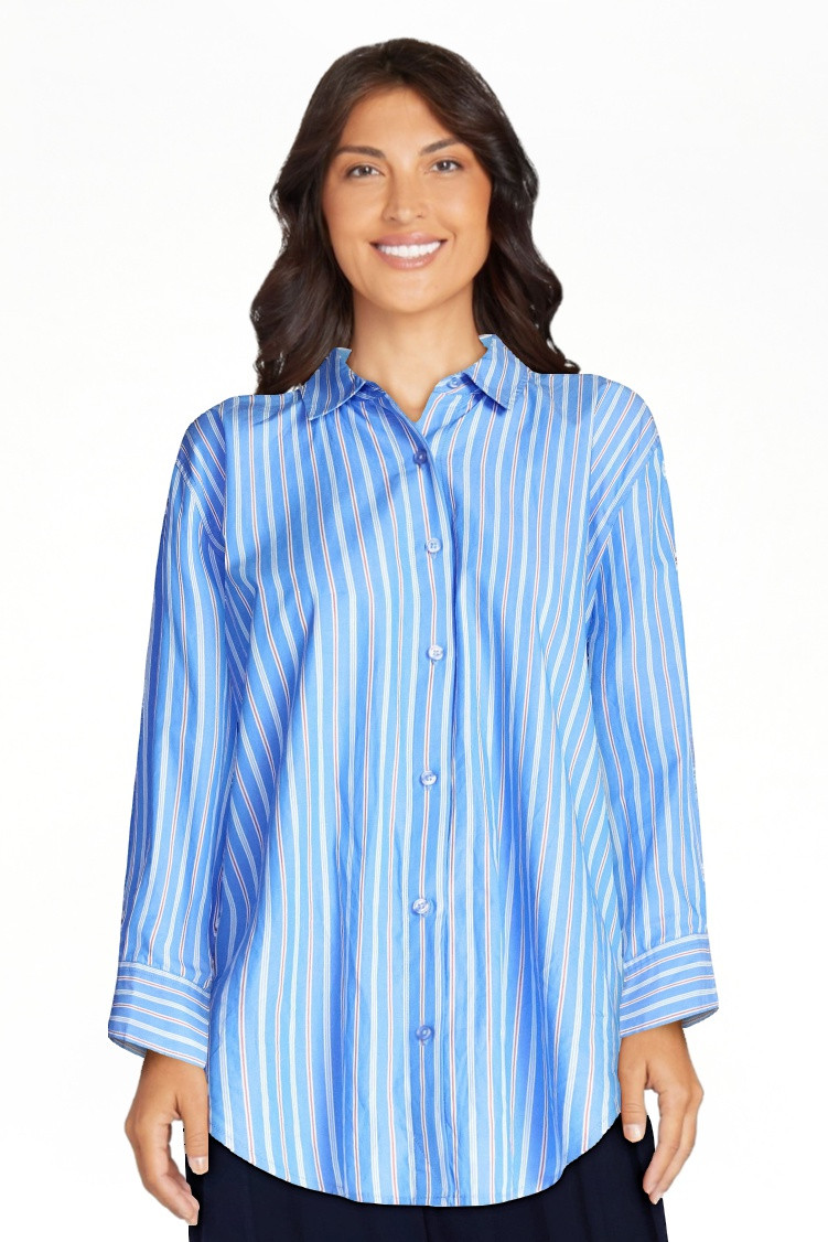 Free Assembly Women's and Women's Plus Relaxed Button Down Cotton Shirt with Long Sleeves, Sizes ... | Walmart (US)