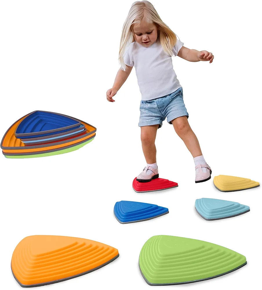 Kids Balance Stepping Stones (6 Pack) - Non-Slip, Gross Motor Skills & Indoor/Outdoor Play | Amazon (US)