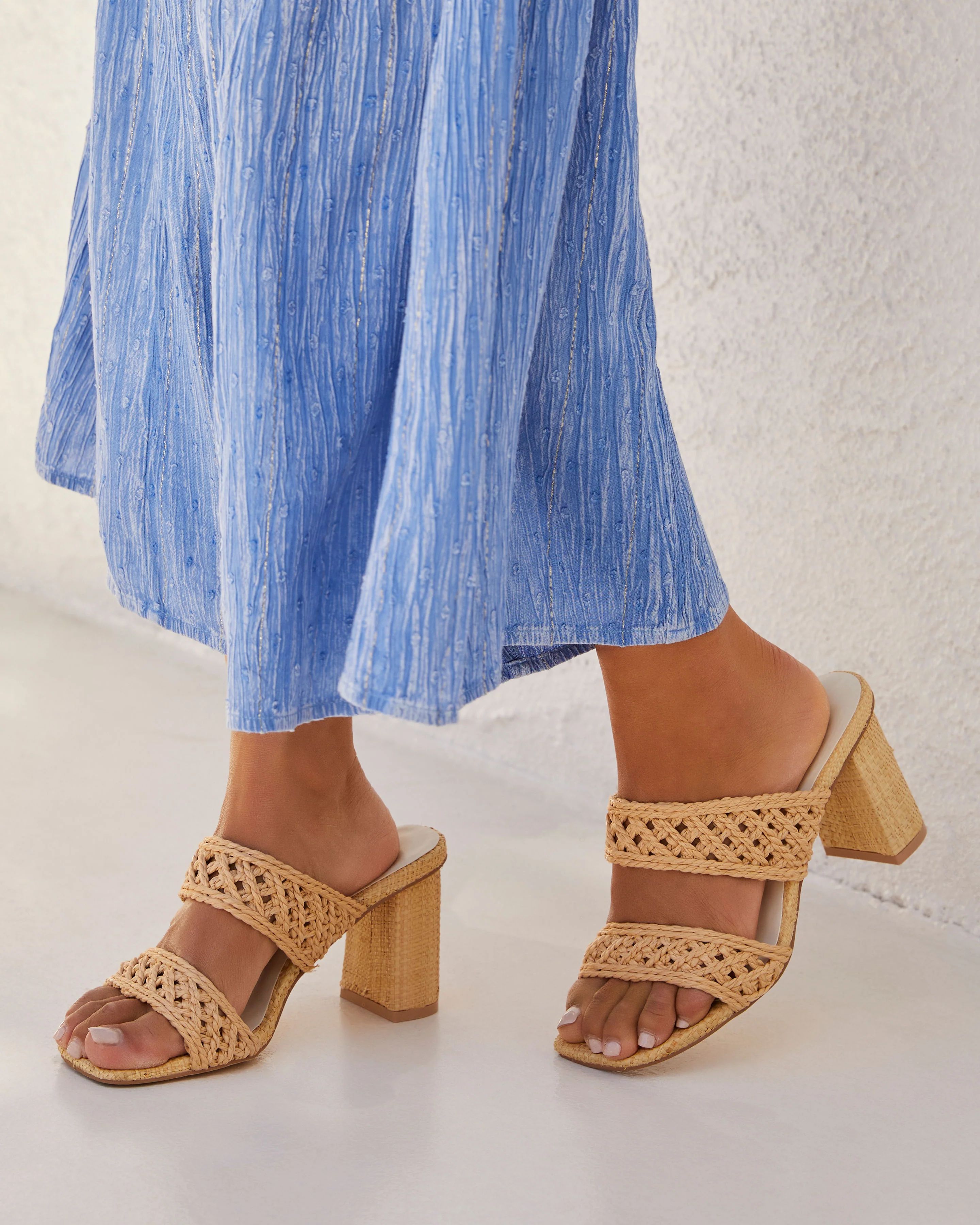 Barbara Raffia Open Toe Heeled Sandal | VICI Collection