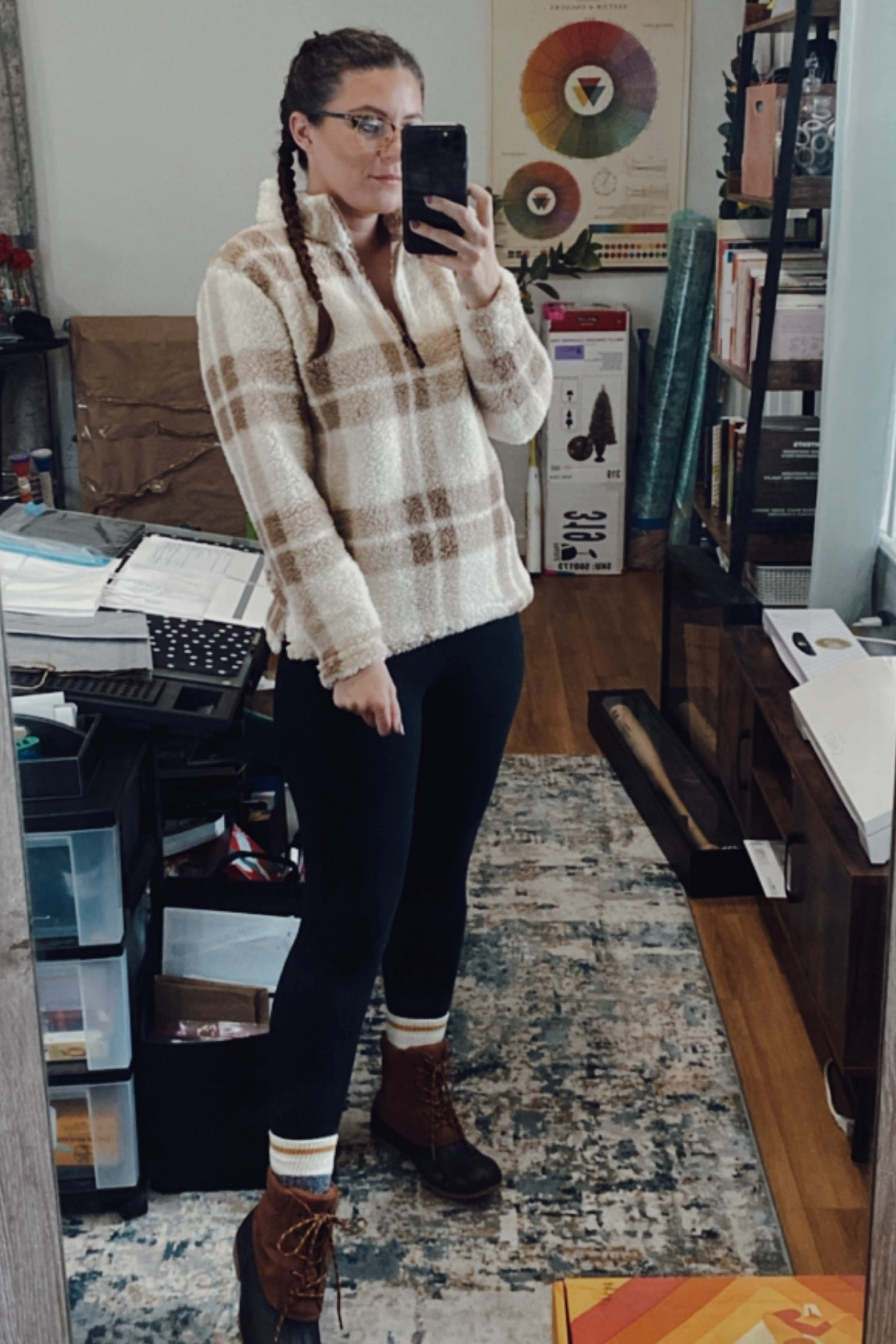 rainy day ootd featuring a Sherpa sweater, amazon leggings, and duck boots

#LTKshoecrush #LTKstyletip #LTKSeasonal