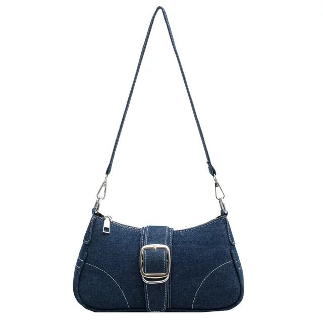 Hotian Handbag for Women Top Buckle Suede Shoulder Bags with Chain Purses Blue Denim Bag | Walmart (US)