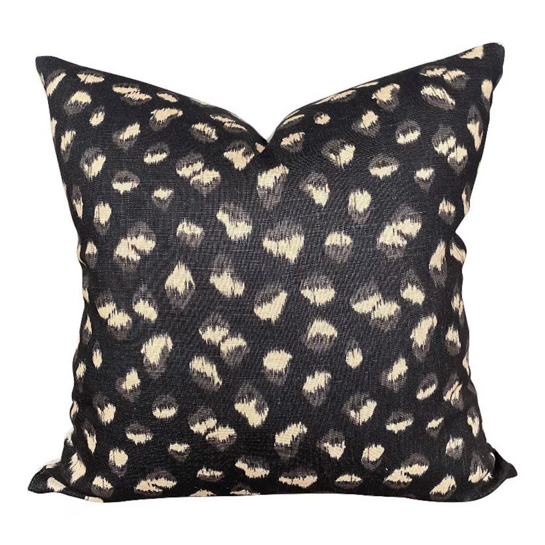 Kelly Wearstler Lee Jofa Feline Pillow Cover in Black // Cheetah Leopard Animal Print Pillow // T... | Etsy (US)