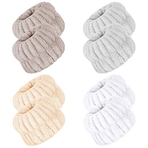 Microfiber Wrist Towel Bands - 8 Pcs Absorbent Wristbands to Prevent Liquid Spills While Washing Face for Women and Girls | Amazon (US)