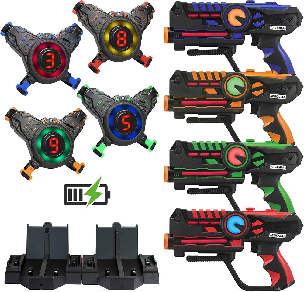 ArmoGear Laser Tag Guns with Vests Set of 4 | Laser Tag Equipment for Boys and Girls | Rechargeab... | Amazon (US)