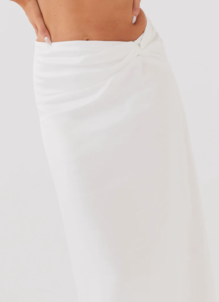 Crescent Light Twist Maxi Skirt - Ivory | Peppermayo (Global)