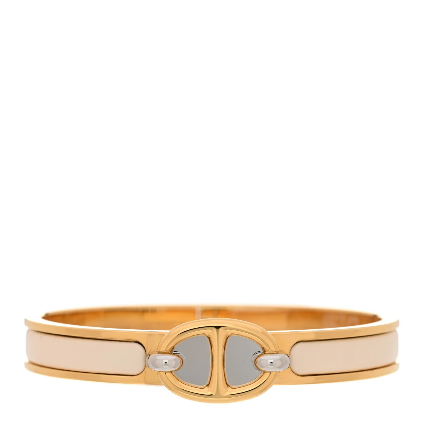 Enamel Mini Clic Chaine D'Ancre Farandole Bracelet GM Creme | FASHIONPHILE (US)