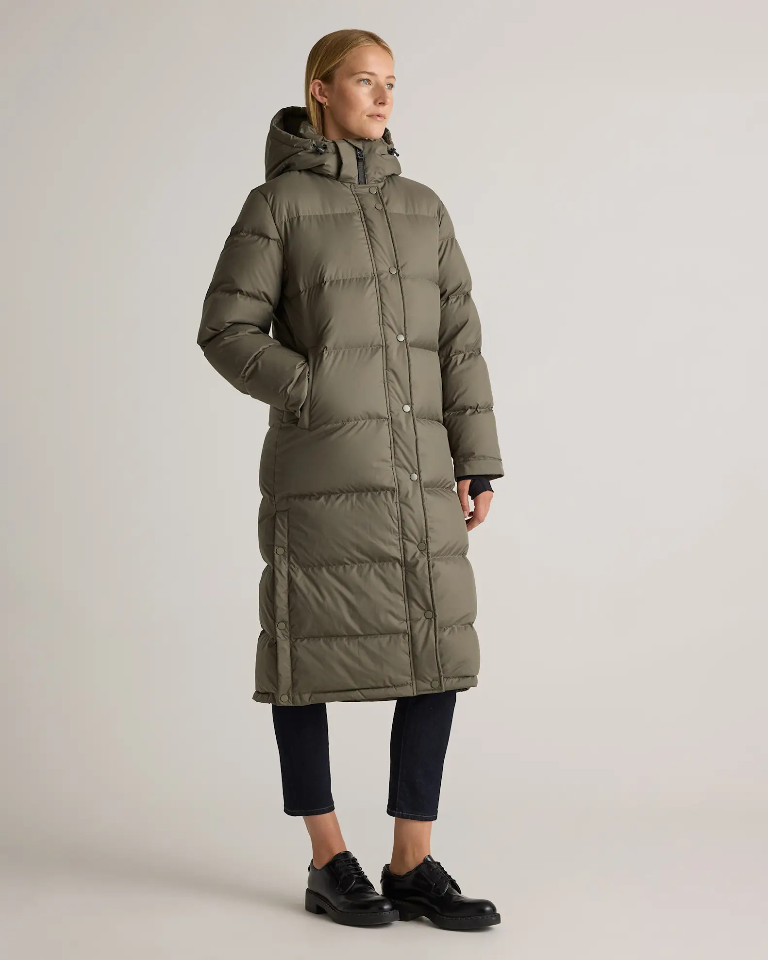 Responsible Down Long Puffer Jacket in Faded Cargo | Quince