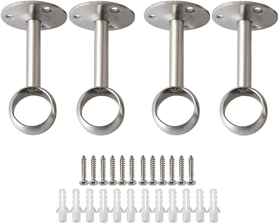 Alise Curtain Rod Holder Bracket 1''Dia,Closet Rod Holders Wall Mounted,Ceiling Mount Curtain Rod... | Amazon (US)