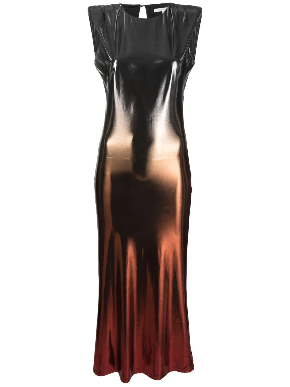 metallic-gradient jersey midi dress | Farfetch Global
