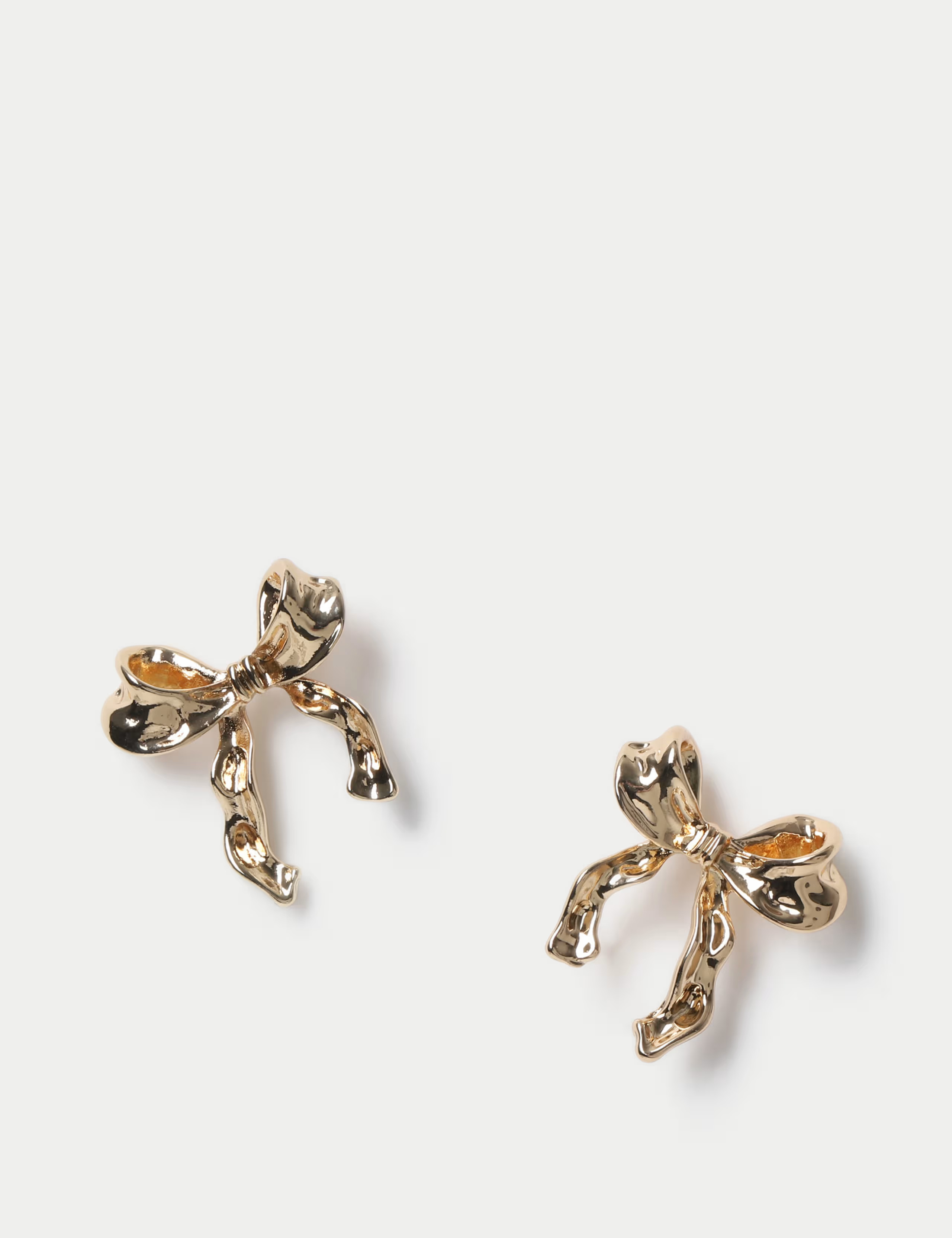 Gold Molten Bow Stud Earrings | Marks & Spencer (UK)