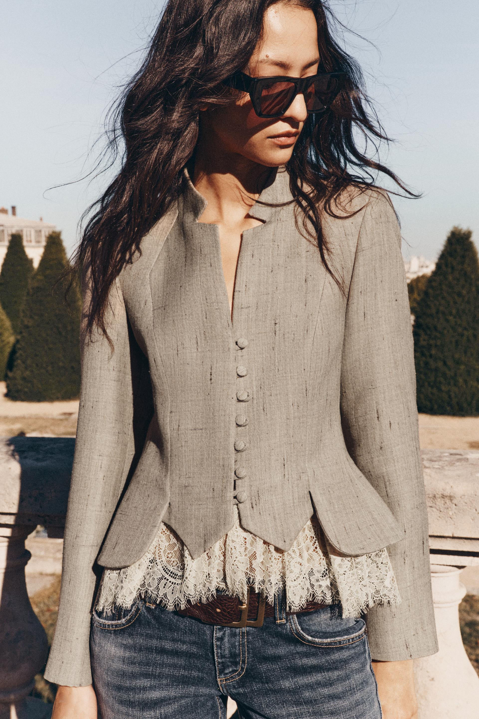 Zara - Zw Collection Wool Blend Blazer - Beige - L - Woman | Zara US