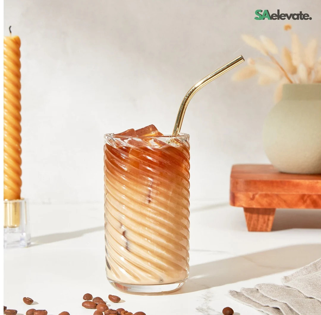 Swirl Glass Cup Iced Coffee Glass Handmade Glassware and - Etsy | Etsy (US)