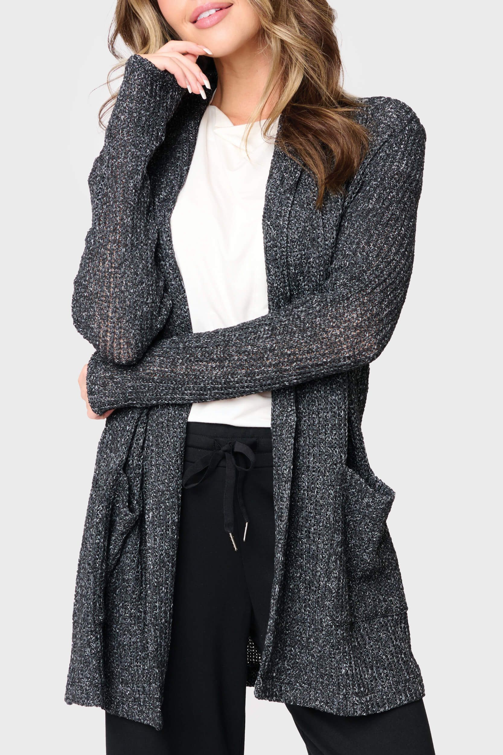 Shawl Collar Long Cardigan | Gibson