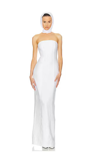 Helsa Linen Strapless Maxi Dress in White. - size L | Revolve Clothing (Global)
