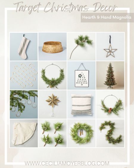 Target magnolia hearth and hand Christmas decor!  Holiday decor - Christmas wreath - Target finds - Christmas tree - Christmas stocking - Christmas ornaments - modern farmhouse - modern Christmas - Christmas tree collar 

#LTKHoliday #LTKunder50 #LTKhome