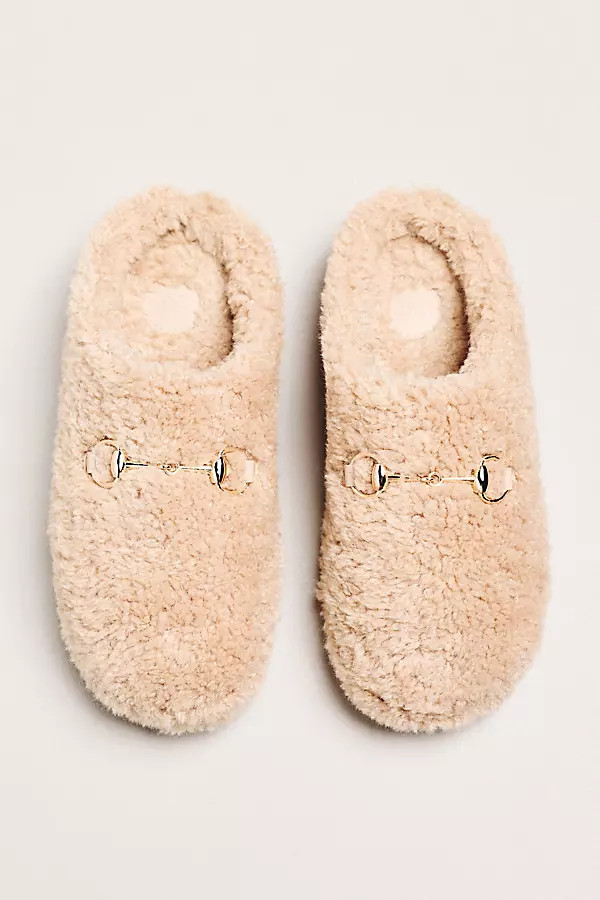 Sherpa Fleece Bit Scuff Slippers | Anthropologie (US)