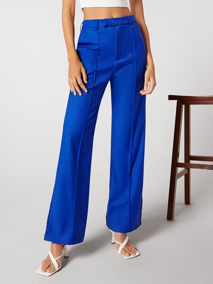 SHEIN High Waist Seam Detail Slant Pockets Pants | SHEIN