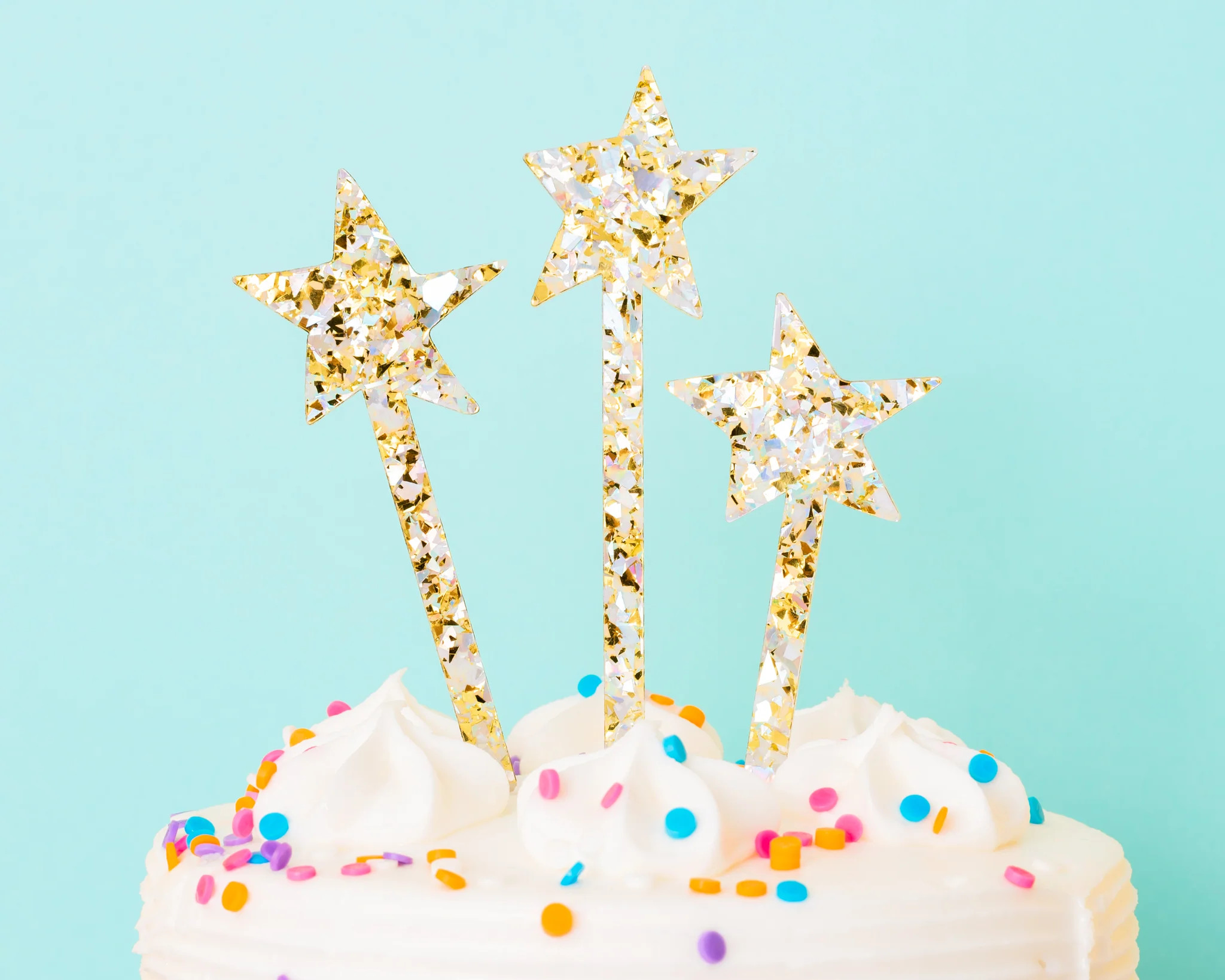 Pearl Confetti Cake Toppers (3) | Taylor Elliott Designs