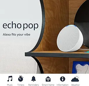 Amazon Echo Pop (newest model), Our smallest Alexa speaker, Fits in any room, Glacier White | Amazon (US)