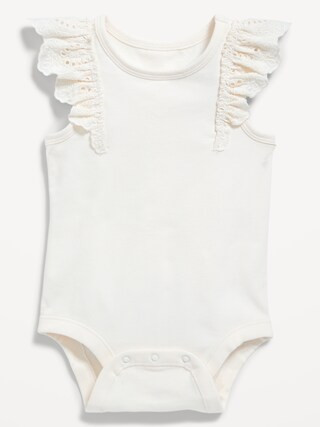 Ruffle-Trim Sleeveless Rib-Knit Bodysuit for Baby | Old Navy (US)