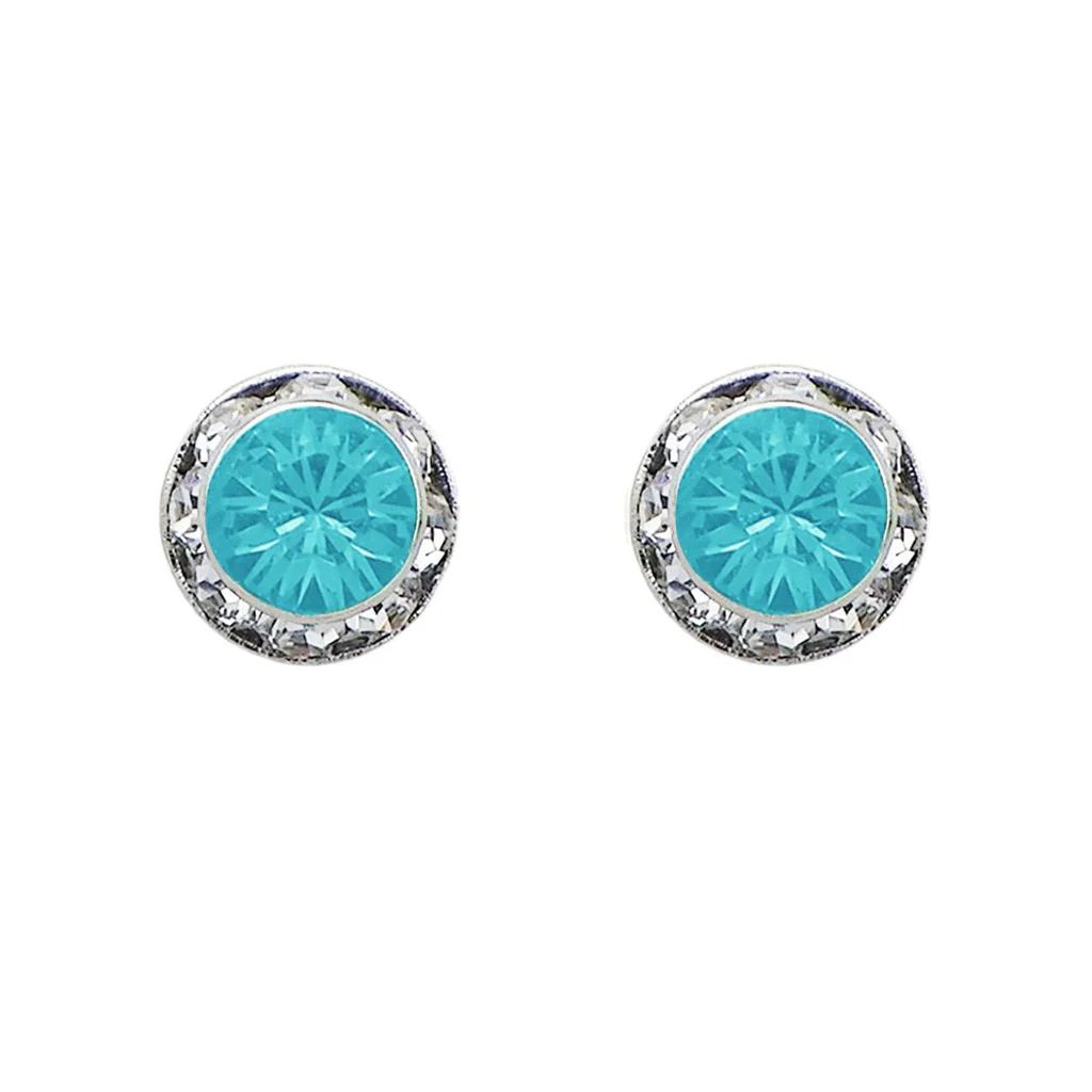 Birthstone Birth Month Swarovski Crystal Stud Earrings (March) | Rosemarie Collections