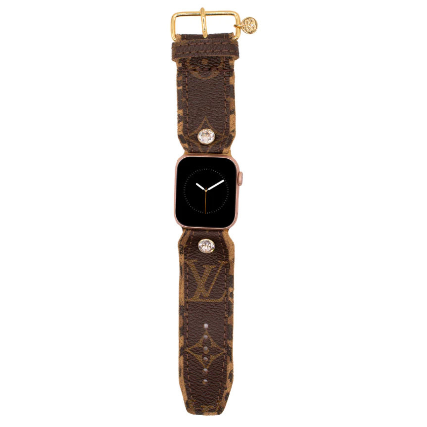 Blessing Band - Upcycled LV Monogram Logo with Leopard Watchband (All Sizes & Watch Types) | Sparkl