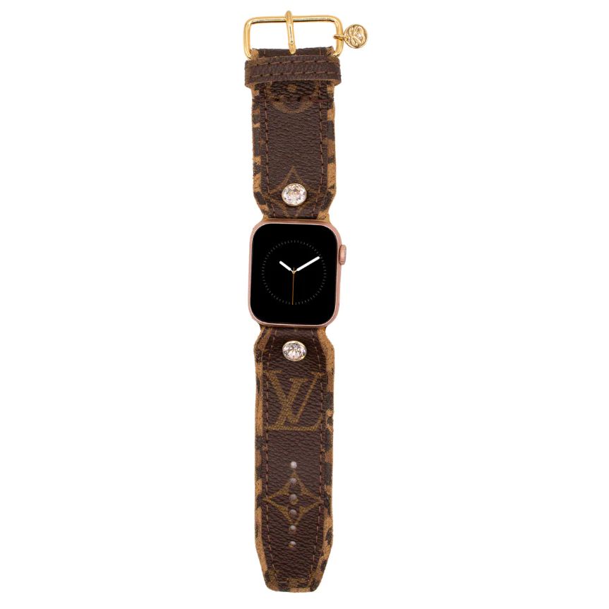 Blessing Band - Upcycled LV Monogram with Leopard Watchband (All Sizes & Watch Types) | Spark*l