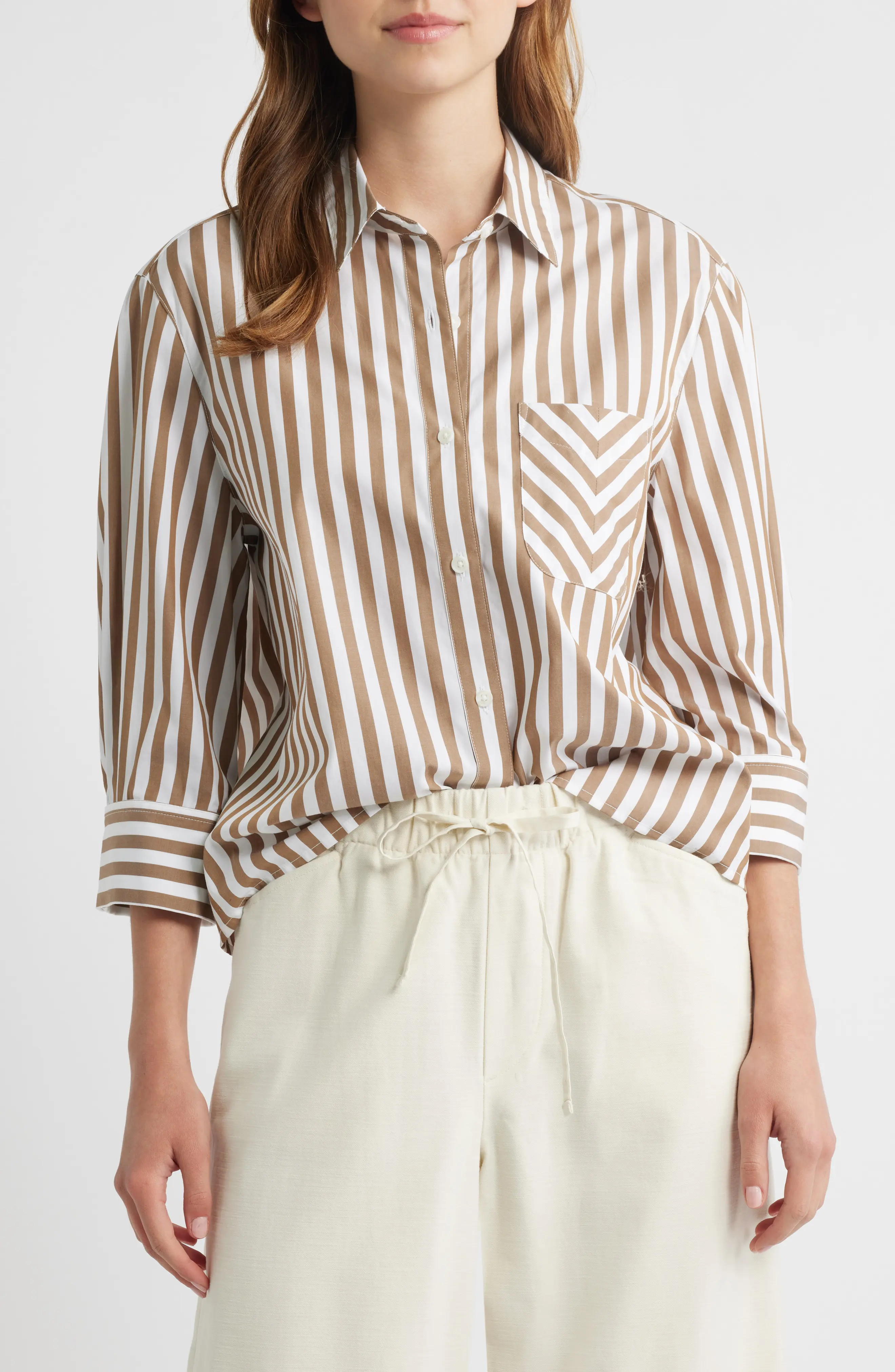 rag & bone Lucia Stripe Poplin Button-Up Shirt (Women) | Nordstrom | Nordstrom