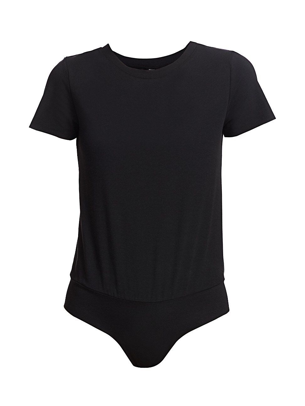 Commando Women's Essential Cotton Crewneck Tee Bodysuit - Black - Size Medium | Saks Fifth Avenue