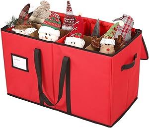 Sattiyrch Christmas Figurine Storage Box & Xmas Figurine Container,600D Canvas Ornament Storage C... | Amazon (US)
