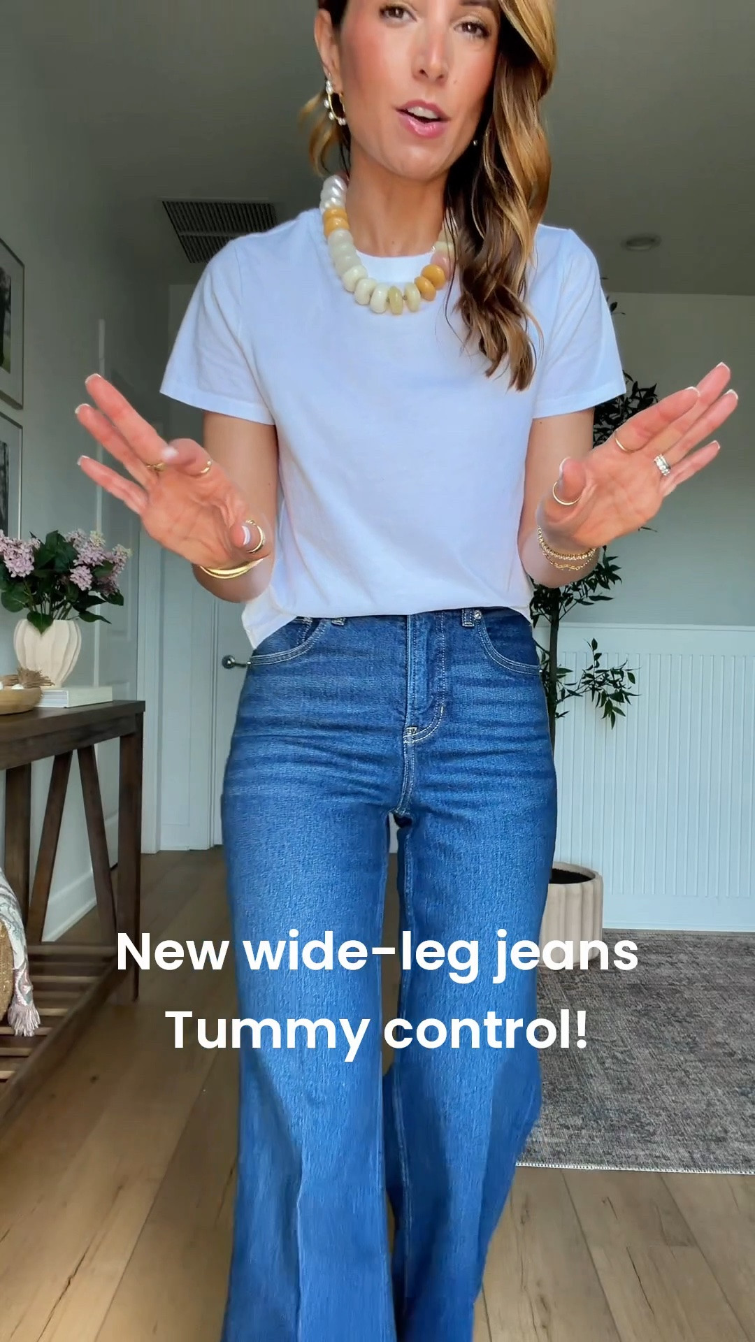 New denim just dropped at Spanx that offers tummy control and 360 degree shaping for your tummy, waist and back! Wearing XS petite in each and XS in Spanx crop tee. Size down in jeans if in-between sizes. Summer outfits. Fall outfits. Teacher outfits. Elevated casual outfits. Mom outfits. Business casual workwear. Code LISAMARIEXSPANX for 15% off first purchase + free shipping, excluding sales @Spanx Spanx #spanxpartner