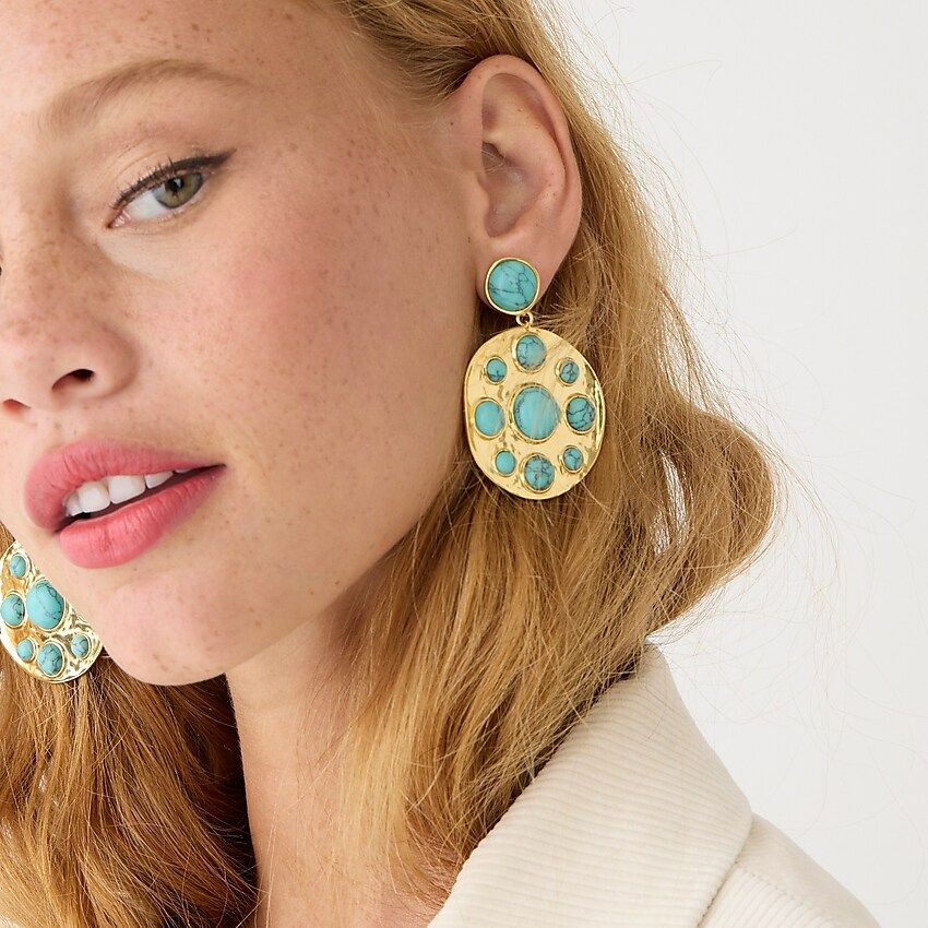 Stone medallion earrings | J.Crew US