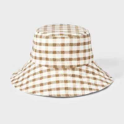 Reversible Gingham Bucket Hat - Universal Thread™ Tan | Target