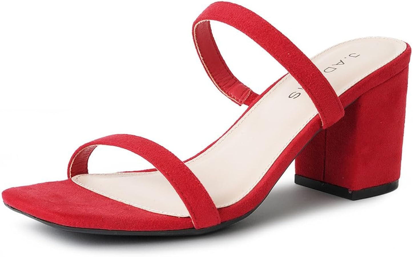 J. Adams Stormi Heeled Sandals Women Dressy Summer Flat Mules- Square Toe Double Band Low Block H... | Amazon (CA)