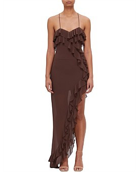 David Jones De La Vali Tranquilla Maxi Dress in Brown, Size 10 AU | David Jones (Australia & New Zealand)