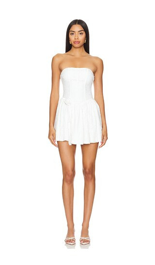 MORE TO COME Klaudia Strapless Mini Dress in White. Size M. Also in L, S, XL. | Revolve Clothing (Global)
