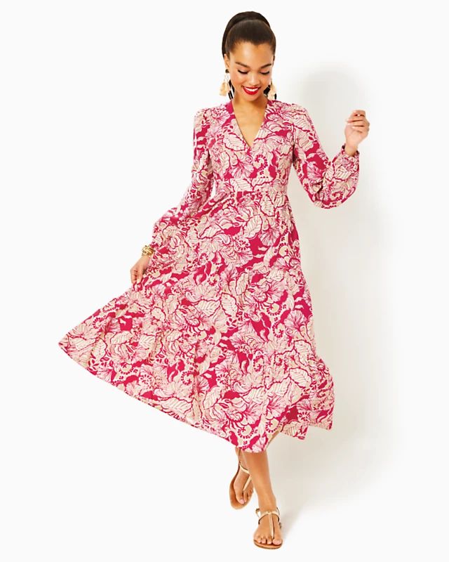 Tinslee Long Sleeve Midi Dress | Lilly Pulitzer