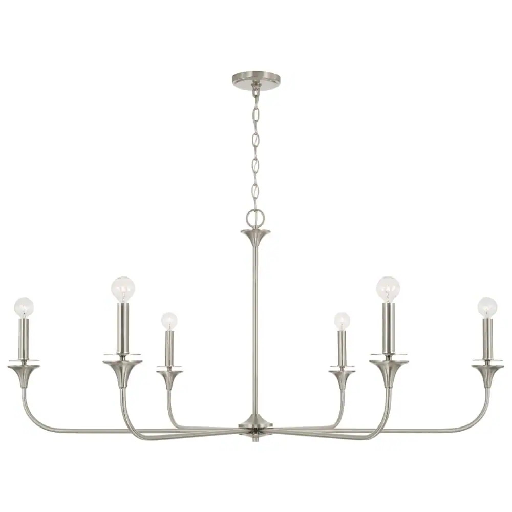 Capital Lighting 448961 Presley 6 Light 49 Inch Wide Candle Style Chandelier one_size | 448961BN | Lowe's