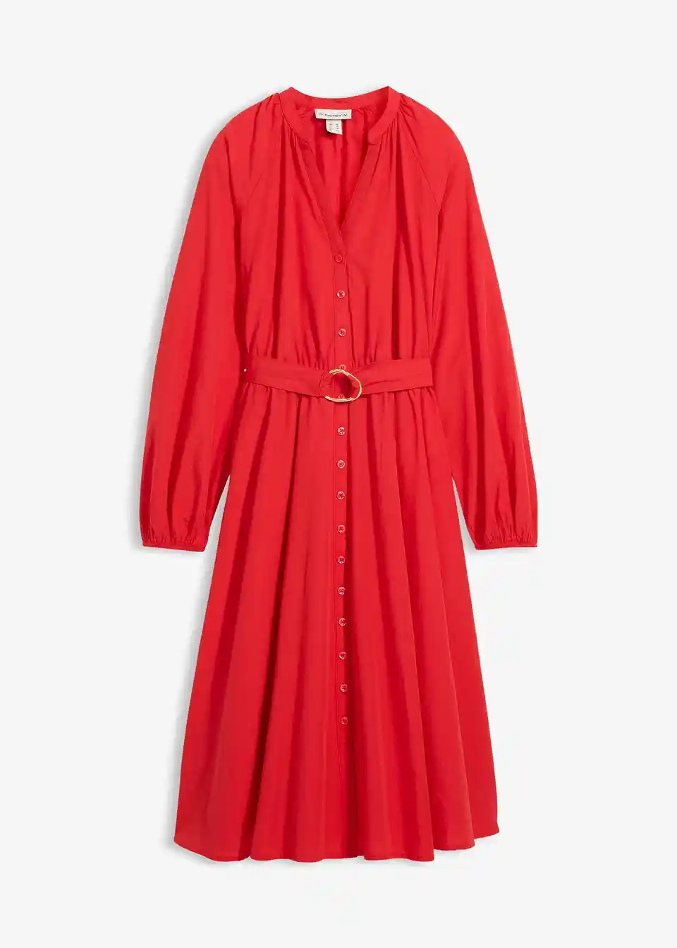 Frühlingshaftes Kleid mit passenden Gürtel, aus schönen Baumwoll-Seiden-Mix | Bonprix DE